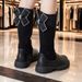 Children's Mid-High Velvet 2025 Autumn Winter Comfortable Long Versatile Fashion Simple Boots For Girls_vogvips.com