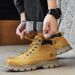 Men's Genuine Leather Mid-Calf Work Boots - Rugged & Stylish Unisex Martin Boots For Casual Wear_vogvips.com