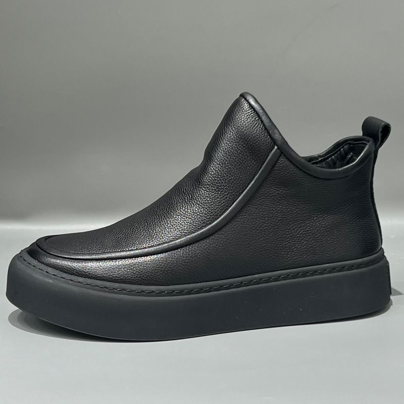 Cowhide Fleece Lined Warm Genuine Leather High-top Martin Autumn New Work Men's Casual Ankle Boots_vogvips.com