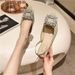 Women's Shoes Evening Style Elegant Lady Rhinestone Square Buckle Back Strap Sandals_vogvips.com