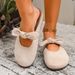 2025 New Bowknot Closed-Toe Mules For Women, Flat Sole, Gentle Style, Slip-On, Comfortable Soft Sole Slippers_vogvips.com