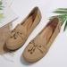 European American Style Flat-soled Tassel Loafers Women, 2025 Spring And Autumn New Model, Black Bowknot Soft-soled_vogvips.com