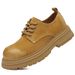 European Warm Series Men's Work Spring Autumn Surface Matte Large Toe Casual Leather Shoes British Style Height Increasing Thick Sole Low Top_vogvips.com