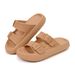 Crestar Sandals For Women And Men Summer Fashion Double Buckle Adjustable Slides Outdoor Soft Pillow Slippers EVA Flat Sandals_vogvips.com