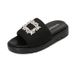 New Style Flat Bottom Fashionable Sandals For Women Diamond Buckle Lightweight Shoes Style Stepping Shit Shoes Shipping_vogvips.com