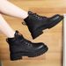European Warm Series Hidden Heel Martin Boots For Women And Men, Unisex Yellow Thick Sole Ankle Motorcycle Work Chunky Boots, Men's Shoes_vogvips.com