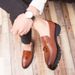 Euro Step Summer Brogue Korean Version British Style Trendy Casual Business Formal Leather Men's Breathable Black Wedding Shoes_vogvips.com