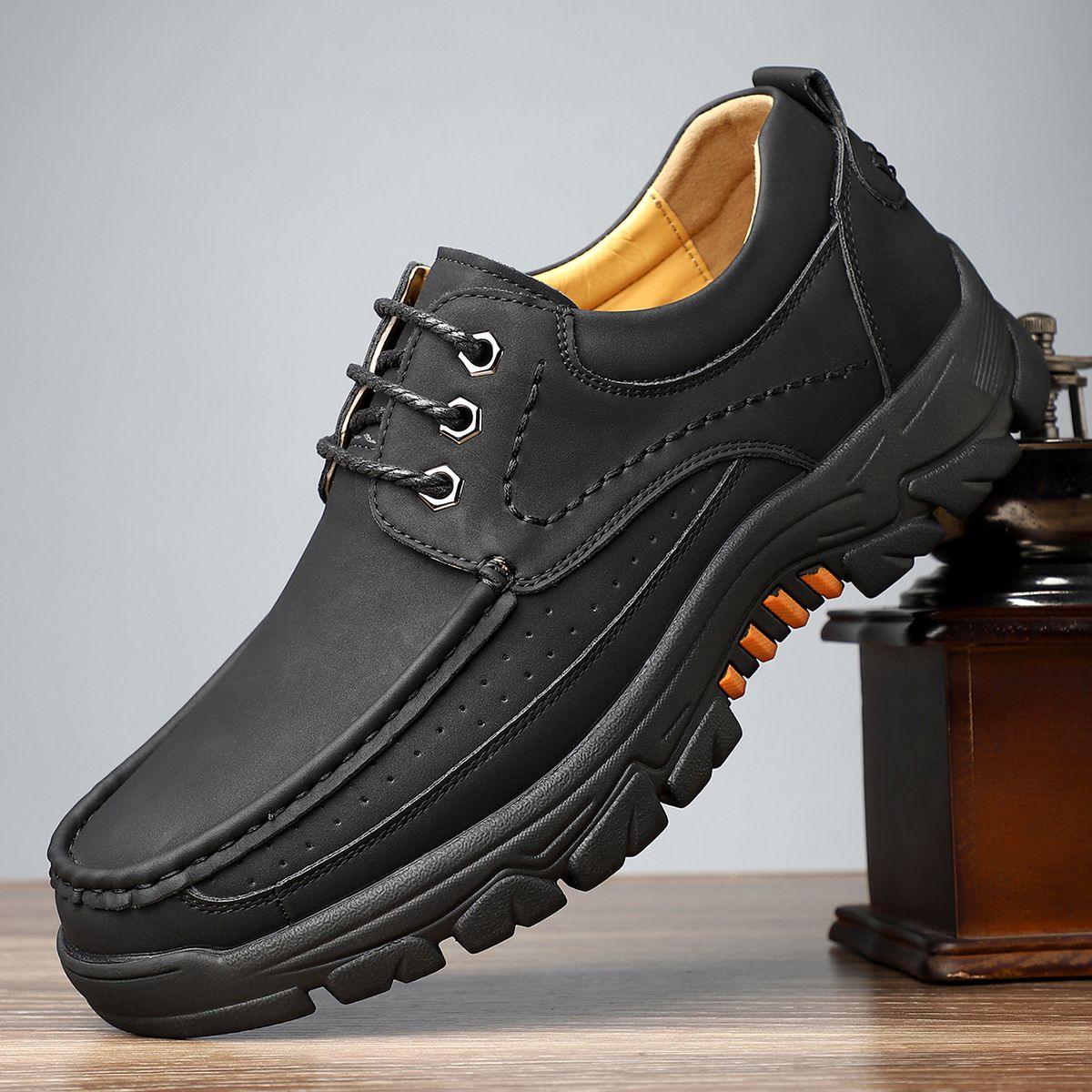 .Men's High-end Business Formal Leather Shoes For Men, Daily Casual Shoes With Anti-slip Properties, Large Size, Hard Sole._vogvips.com
