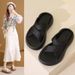 Women's Platform One-strap Slides, Non-slip Beach Slippers For Outdoor Wear_vogvips.com