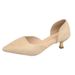 French-style Elegant Pointed-toe Low-heel Women, New Model To Match Skirts, Fairy Yellow Closed-toe Sandals For Women In_vogvips.com