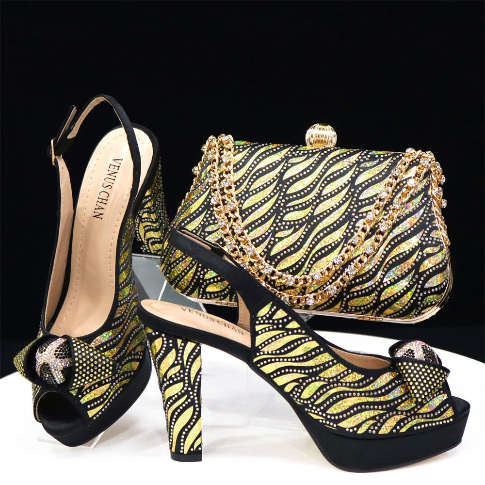 Shoe Bag Set Combination Fish Mouth High Heels With Ladder Handbag_vogvips.com