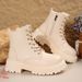 Women's Winter Faux Fur Lined Chunky Heel Martin Boots - Round Toe, Side Zipper, Comfortable & Stylish_vogvips.com