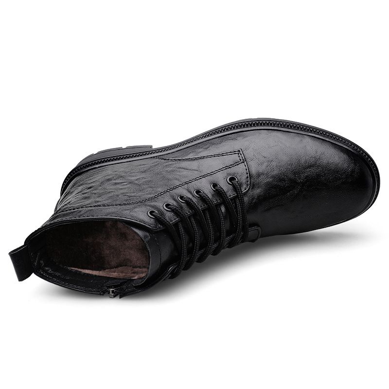 Martin Boots Men's Invisible Inner Heightening Shoes High-top Casual Leather Shoes Warm Cotton Shoes Retro Tooling Shoes Tide_vogvips.com