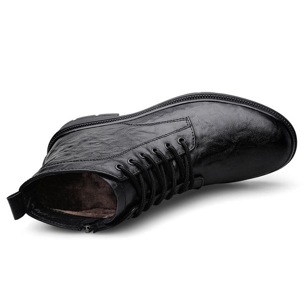 Martin Boots Men's Invisible Inner Heightening Shoes High-top Casual Leather Shoes Warm Cotton Shoes Retro Tooling Shoes Tide_vogvips.com