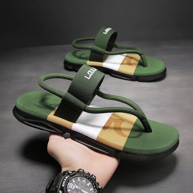 Shevalues New Summer Men Casual Slides Outdoor Beach Shoes Fashion House Flat Slippers Soft Non-slip Cloud Sandals_vogvips.com