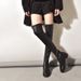 Over-the-Knee For 2020 Autumn Winter New Slimming Long Fleece-Lined Flat Elastic Leather Boots Women_vogvips.com