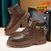 Martin Boots Men's Autumn And Winter British Style Tooling Thick Sole Increased Worker Boots Men's Outdoor Large Size Le_vogvips.com