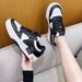 Women's Casual Sneakers Fashion Low-Top Breathable Lace-Up Shoes With Thick Sole Retro Vintage Style In Black And Brown, Sizes 36-40_vogvips.com