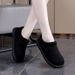 Round Headed Flat Cotton Shoes For Autumn And Winter Of 2025, New Style With One Foot Low Top Fur Shoes And Plush Boken Shoes For Women_vogvips.com