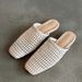 Sheepskin Version Hand-woven Bag Head Half Slippers Women Can Wear In Summer Breathable Hollow Hole Shoes Flat Cool Slippers_vogvips.com