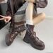 2025 Autumn Winter New Lace-Up Thick-Soled Short For Women Britih Style Martin Fahion Trend Veratile Back Zipper_vogvips.com