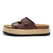Women's Cork Slippers Summer Thick Soled Beach Sandals Woven Suede Double Buckles New Arrival_vogvips.com