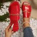 Large Size Shoes 2025 New Outerwear Chain Flat Bottomed Beach Sandals Slippers Women's_vogvips.com