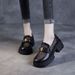 Mesh Platform Loafers Women's One-pedal Women's Shoes British Style Small Leather Shoes Hollow Single Shoes_vogvips.com