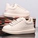 Men's Genuine Leather High Top Sneakers Breathable Lightweight Casual Sports Shoes Classic Autumn Winter Trainers Red White Black_vogvips.com