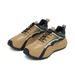 VICKI BROWN Men's Brown Color Block Leather Sneakers, Comfort Cushioned Non Slip Outdoor Casual Walking Shoes_vogvips.com