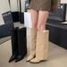 French Style Elegant Bootcut For Women 2024 New Over-the-Knee Western Cowboy Pointed Toe Fashion Boots_vogvips.com