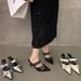 European And American Style Silver Niche Closed-toe Sandals For Women, New Spring/summer 2025 Pointed Toe Buckle_vogvips.com