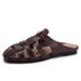 French-style Gold Women's New Flat Hollowed-out Closed-toe Mules Outdoor Wear, Versatile Roman Sandals For Women_vogvips.com