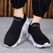 Large size women's shoes Breathable casual sneakers Women's light soft set feet couple shoes lazy shoes fly knit socks shoes_vogvips.com