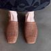Trendy~2026 New Style Woven Hollowed-Out Closed-Toe Mules For Women, Summer Flat Square-Toed Fashionable Slip-On Sandals_vogvips.com