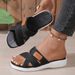 Summer Soft Soled Beach Sandals Plus Size Casual Thick Soled Strap Mesh Breathable Sandals For Women, Size 43_vogvips.com