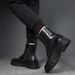 European Warm Series Genuine Leather Martin For Men High British Style Mid Top Trendy Workwear Fleece Lined Warm Snow Boots Winter Black_vogvips.com