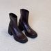 Soft Leather Version ~ Height-Increasing Thick-Soled Short For Women, Petite High Heels, Chunky Heel Martin Boots,_vogvips.com