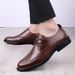 Round Head Lace-up Hand-stitched Men's Shoes Men's Dress Work Rubber Non-slip Sole_vogvips.com