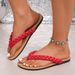 Simple And Stylish Woven Flip-Flops Women, Suitable Outdoor Wear, 2026 Summer New Model For Seaside Vacations_vogvips.com