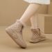 Leather Short Winter New Korean Fashion Women's Fleece-Lined Soft Sole Snow Warm Cotton Boots Wholesale_vogvips.com