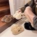 Shoes With Fleece For Women 2024 Autumn Winter New Plush Slip-On Fashionable Warm Veatile Flat Half_vogvips.com