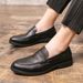 Men's Slip-On Loafers - Classic British Style Breathable Formal Shoes For All Seasons - Round Toe Comfortable Work Shoes For Barbers & Professionals_vogvips.com