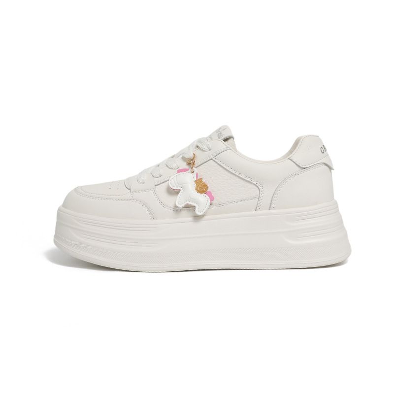 The Thick-soled, Height-increasing White Sneakers For Women Are Fashionable, Versatile, Comfortable, Light, Casual And Sporty_vogvips.com