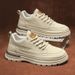 New Autumn Martin Boots, Men's Versatile Thick Soled Leather White Sports And Casual Board Shoes, Trendy Shoes_vogvips.com