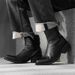 Black High-top Thick-soled Heightening Wizard Boots Vintage Pointed Chelsea Boots Niche Premium Martin Boots_vogvips.com