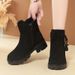 Soft Leather Warm Snow Boots For Women, New Winter With Added Fleece And Thickened Wool, Women's Short Sleeved Cotton Shoes_vogvips.com