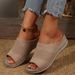 Summer New Style Women's Flyknit Breathable Wedge Sandals Plus Size European American Beach Sandals_vogvips.com