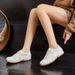 Mingliu New leather De training shoes 2025 spring retro flat sports shoes casual matching shoes women match color Forrest Gump shoes_vogvips.com