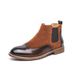 New Fashion Retro Martin Boots Men's Thick Sole Lace-up Business Leather Men's Boots Round Toe Thick Sole High Top Leather Boots Chelsea Short Boots_vogvips.com